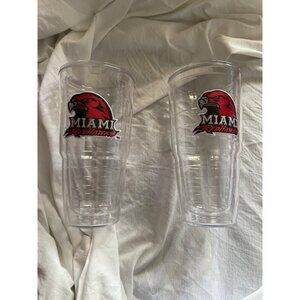 Tervis Miami Redhawks Double Wall Insulated Tumblers 16 Oz Set Of 2 BPA-Free Cle